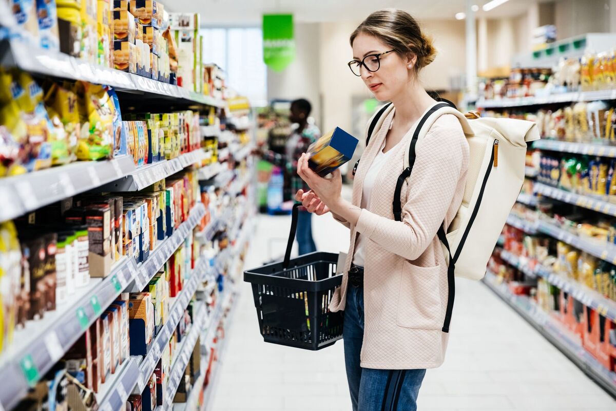 Woman doing her grocery shopping