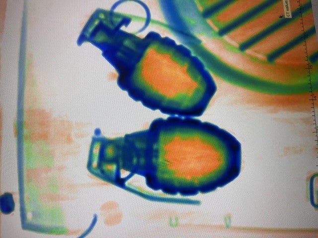 TSA agents discovered the items during an X-ray scan