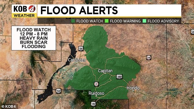 The National Weather Service (NWS) issued the warning for residents in a portion of central New Mexico , including Albuquerque with more than 560,000 people, until 8:00pm MT