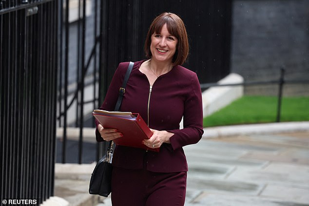 Chancellor of the Exchequer Rachel Reeves outside Downing Street today for her first Cabinet meeting with new Prime Minister Sir Keir Starmer