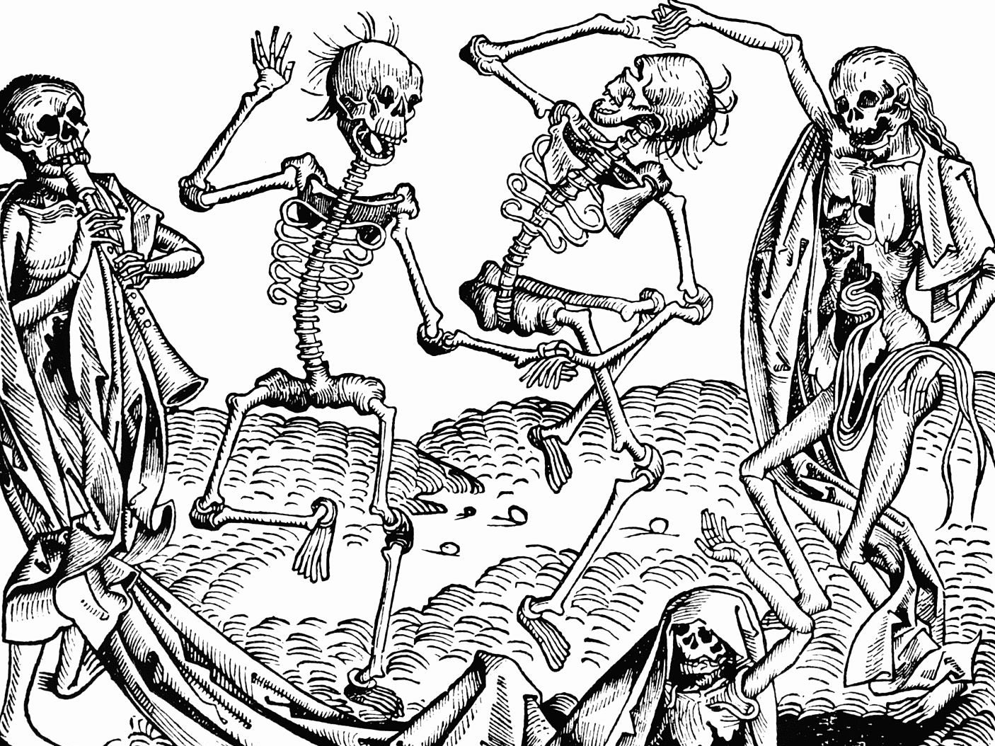 The Black Death led to a boom in the pilgrimage industry - because people often lived in fear of imminent death, which made them more religious. The so-called 'Dance of Death' (portrayed here) - a popular image in medieval times - symbolised that fear.