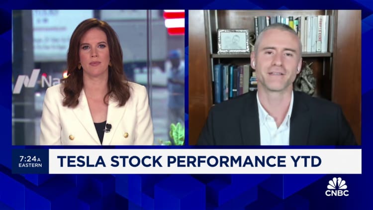 The bulls firmly have control of Tesla right now, says Deepwater's Doug Clinton