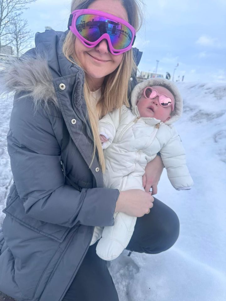 Little Francesca pictured with her mum in Norway