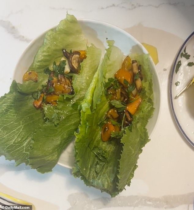 MY LUNCH: The meals I made were inspired by recipes on Blueprint's website, like the roasted veggie lettuce wraps