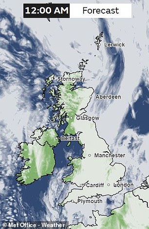 The Met Office predicts that there will be cloud over much of the UK which will make spotting the meteor shower harder