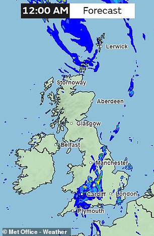 Luckily, conditions are forecast to remain dry and warm in most areas with only passing showers throughout the night