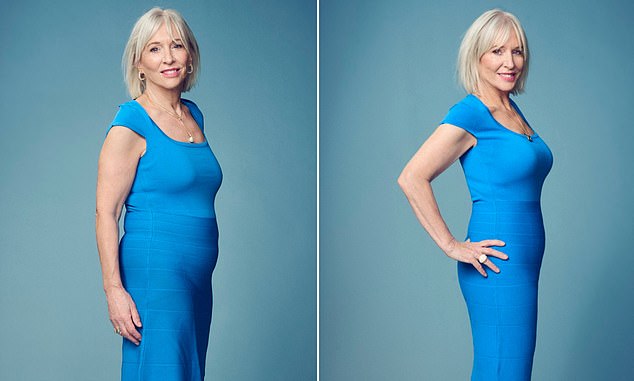 Nadine Dorries before she made the decision to jump on the Ozempic bandwagon - her excess weight was mostly around her middle