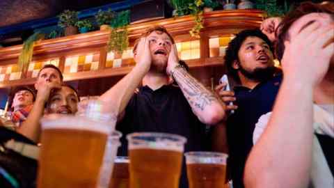 England football fans watching the Euro 2024 final against Spain on July 14