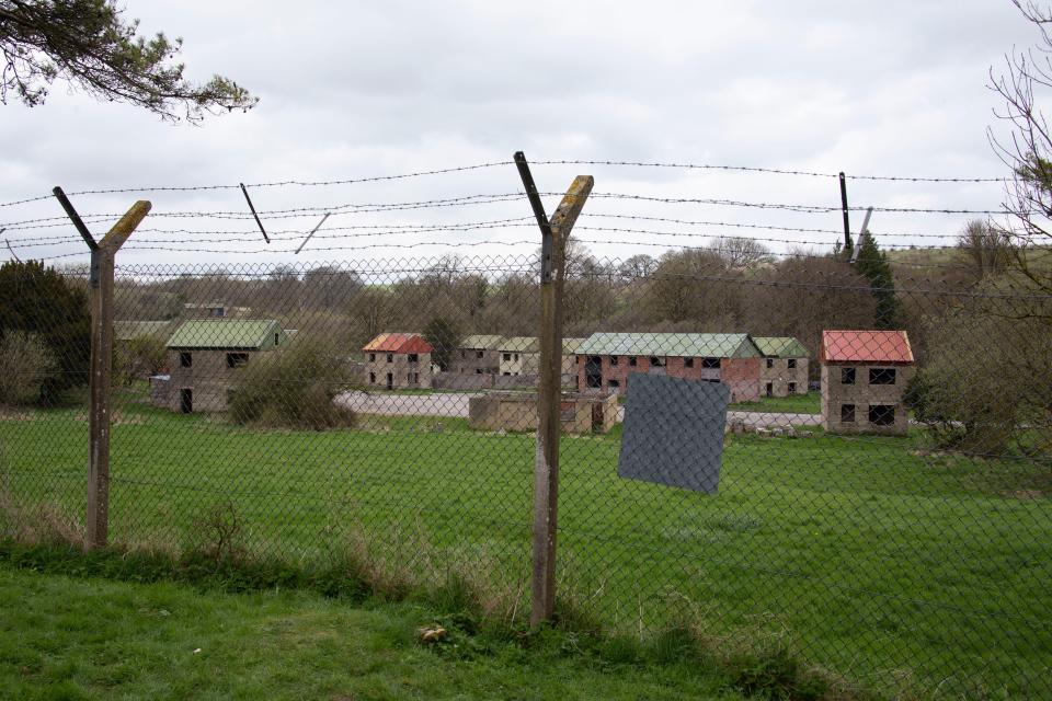 A mock-up of buildings used for military training