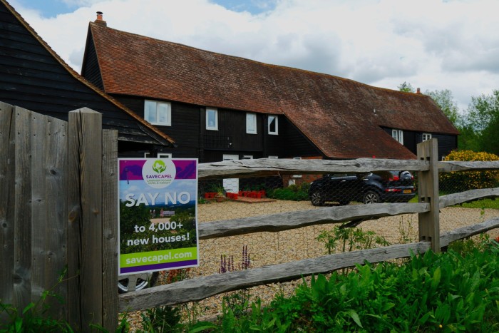 A campaign poster opposing housing development in Kent 