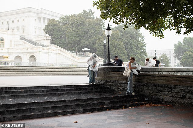 People in Washington are including those in the Capitol Complex are under a tornado warning as storms head through the DC. This could be due to residual effects of Hurricane Debby that hit Florida last week