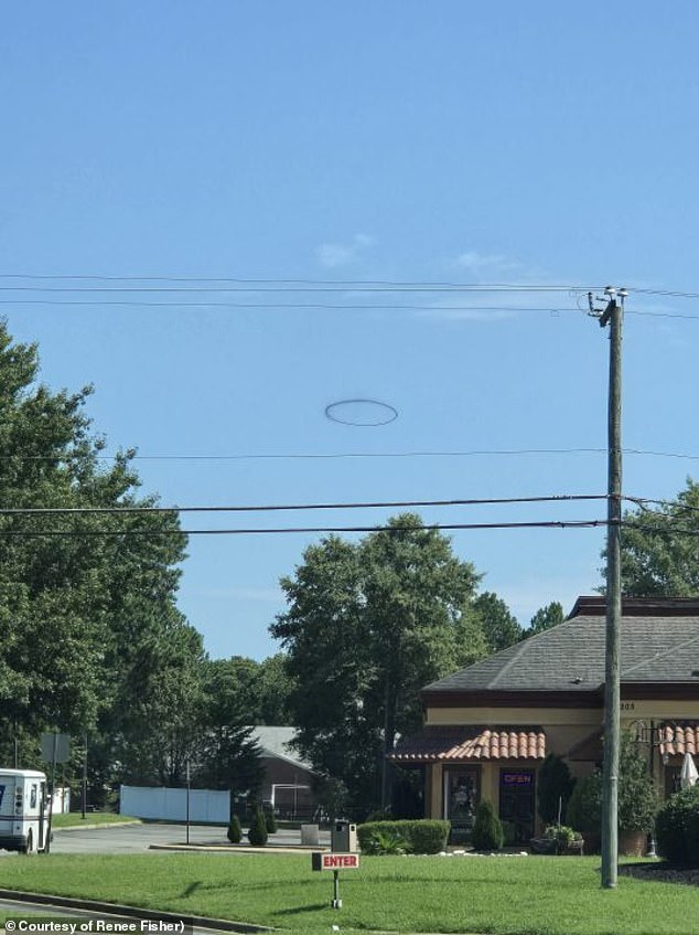 Renee Fisher snapped this photo of the mysterious black ring was taken in a neighborhood in the Waller Mill area of Williamsburg