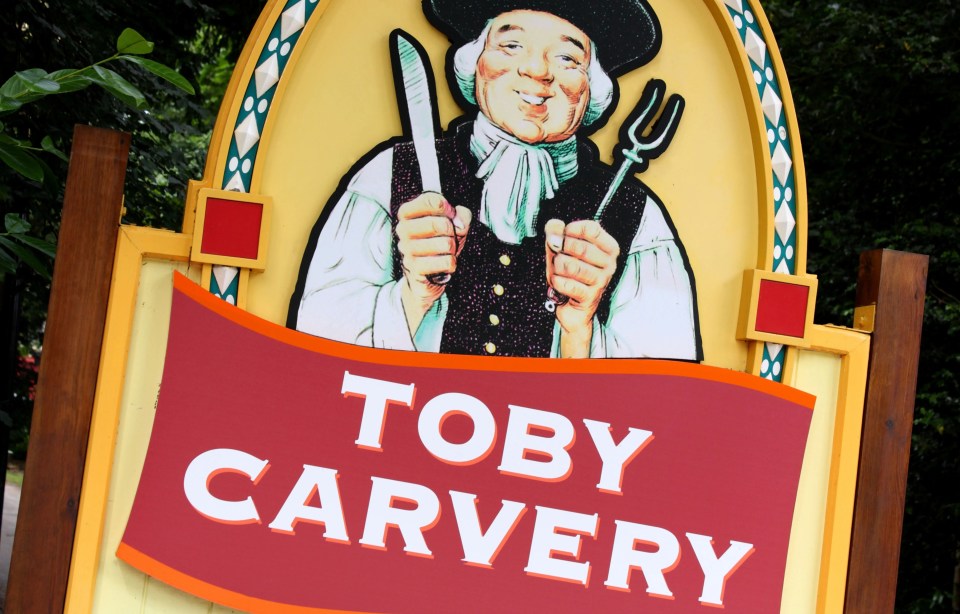 Toby Carvery sign outside a restaurant in Birmingham