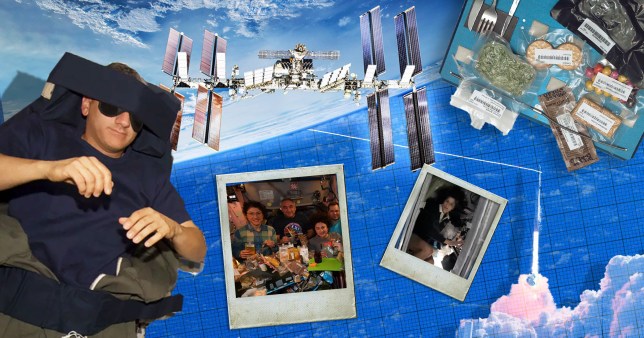 A collage of various pictures both inside and outside the International Space Station (ISS).