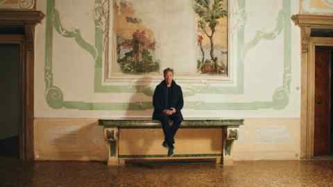 Nicolas Berggruen in the central hall of Palazzo Malipiero in Venice