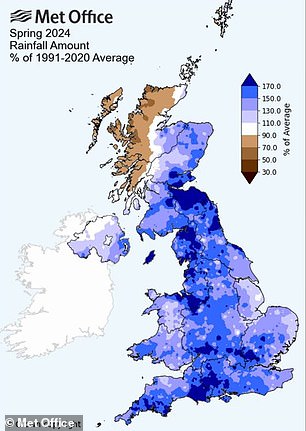 During Spring, heavy rainfall across the North of England during March and May lead to flooding in some regions