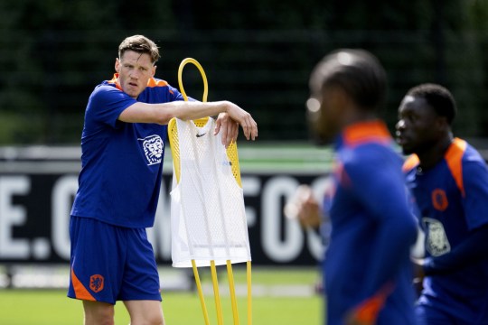 Wout Weghorst during the training session of the Dutch national team at the KNVB Campus on Sept. 8, 2024 in Zeist, Netherlands. The Dutch national team prepares for the UEFA Nations League game against Germany.