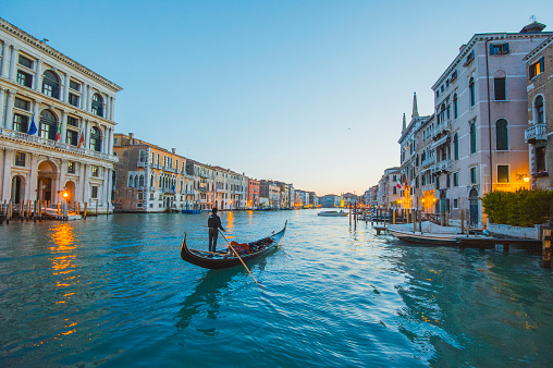 Italy, Veneto, Venice, Gondola on Canal Grande