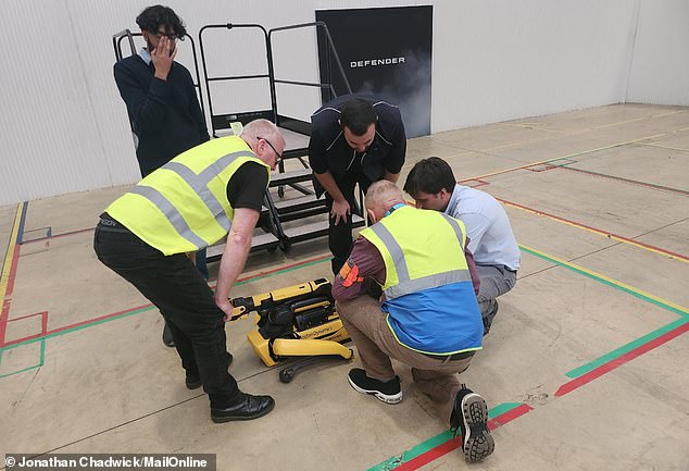 Rover was switched off so JLR engineers could take a closer look at the damage - and the event had to be curtailed