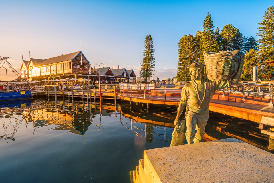 The stunning Fremantle Harbour at sunset