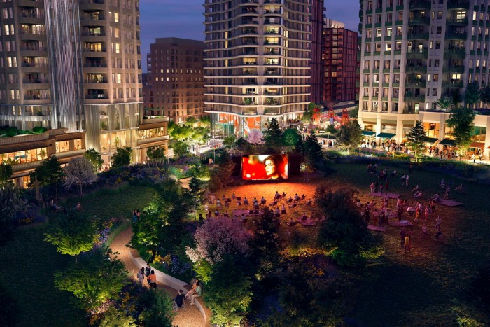 CGI of Table Park at dusk