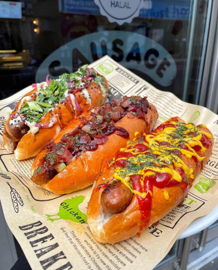 Sausage Shack has an all sausage menu - sausage waffles, hot dogs, and even sausage salads