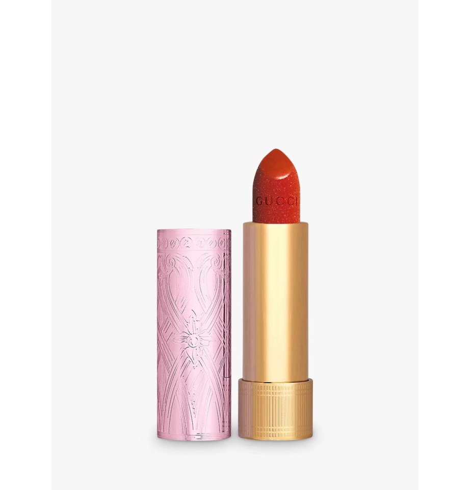 Gucci’s beauty rouge à lèvres lunaison limited edition Lipstick with glitter finish is £36 at John Lewis