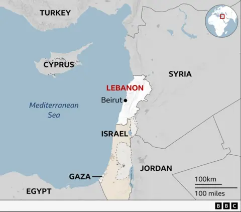 A map of Lebanon 