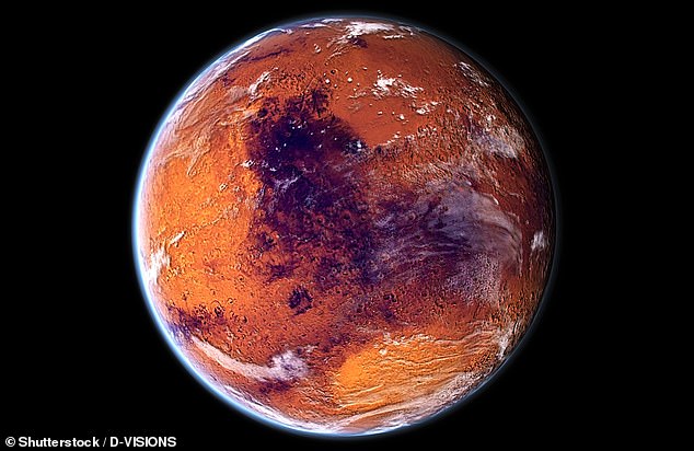 Above, a 3D-rendered image of the red planet Mars - as virtual as the team's HERA experience