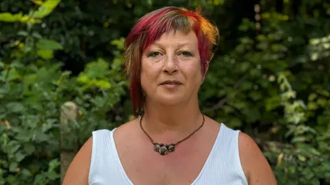 BBC Headshot of Mandi Masters, a midwife from Buckinghamshire, who was hospitalised with Covid in the pandemic.