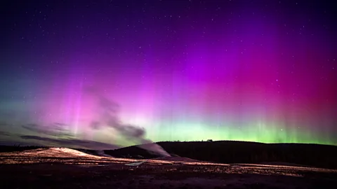 Getty Images The Sun is currently nearing a period of maximum activity in its 11-year solar cycle, leading to spectacular aurora in the northern and southern hemispheres (Credit: Getty Images)