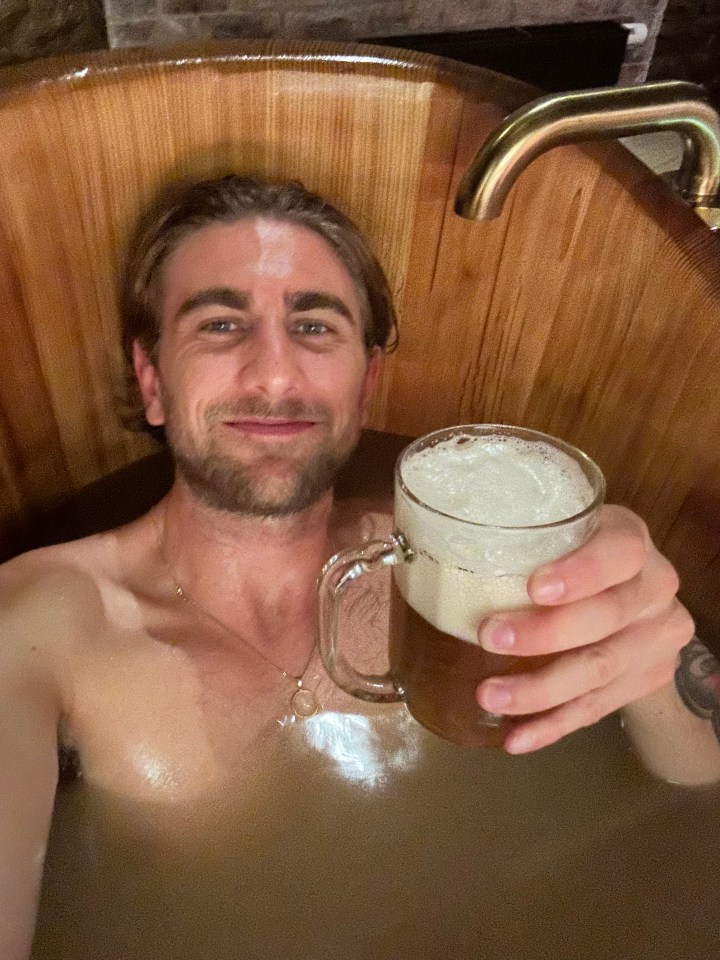 Max at a beer spa