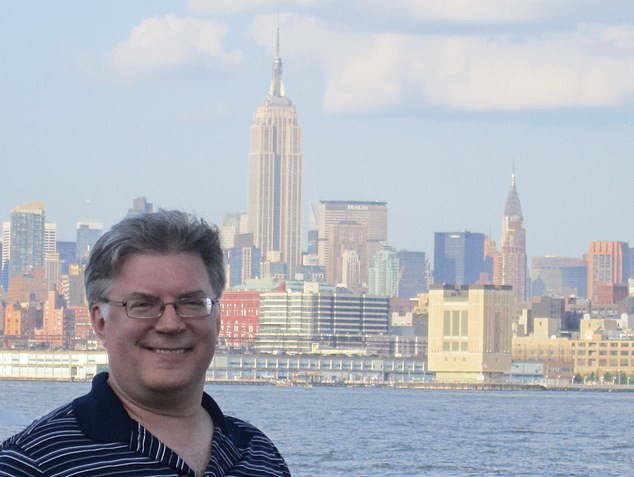 Mr Boyer received much of his treatment in Mexico, where drug prices are much lower than in the US. He is pictured in front of the New York City skyline