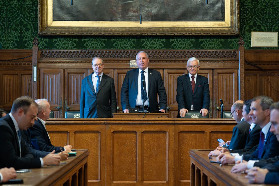 Bob Blackman, chairman of the 1922 Committee, announces the results of the fourth round