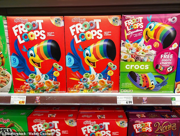 Froot Loops in the US contain red 40, yellow 5, blue 1, yellow 6, and BHT, which have been linked to hyperactivity in kids, thyroid issues, and cancer