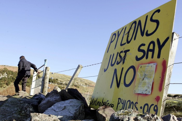 Placard protesting against the Beauly to Denny Line in 2007 