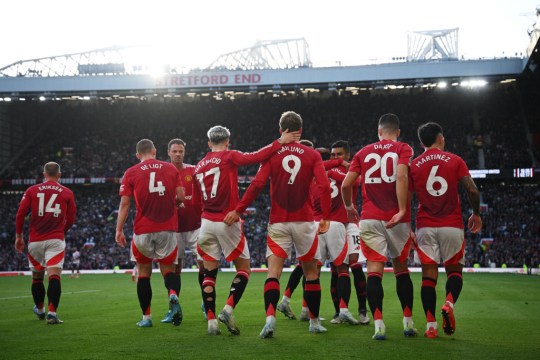 Manchester United celebrate after scoring