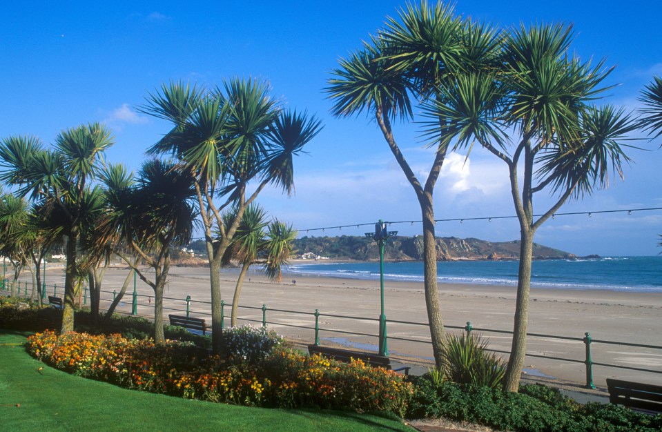 Many of the beaches in Jersey are lined with palm trees giving them a tropical feel