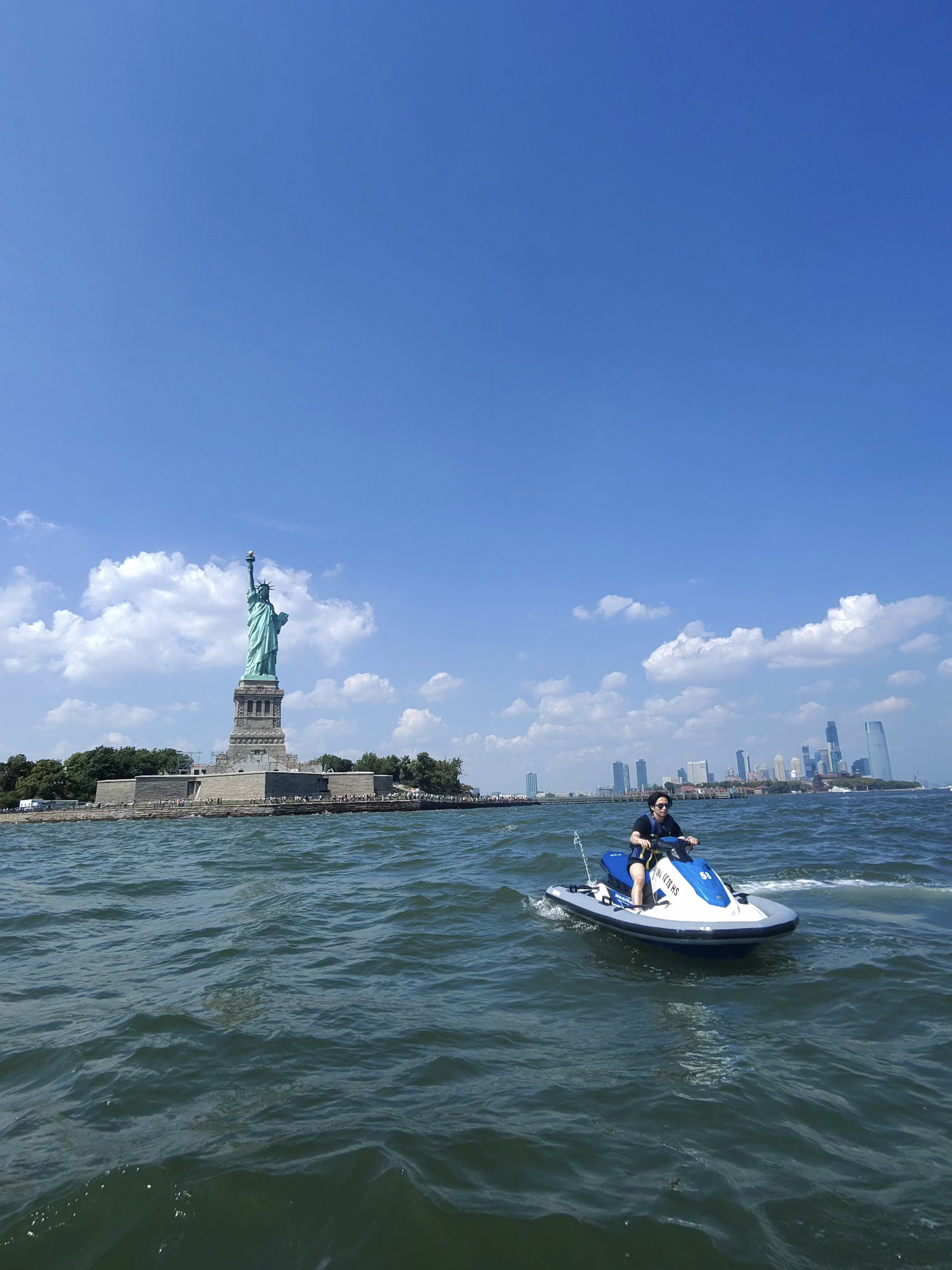 Jet skiing on the Hudson River.