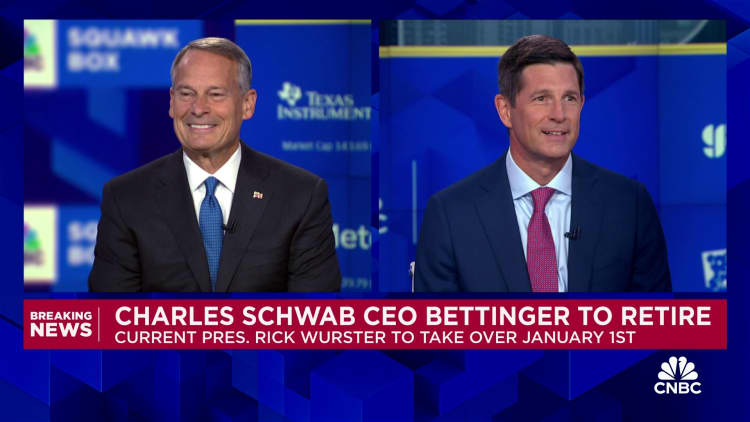 Charles Schwab CEO Walt Bettinger on retirement: 'Incredibly excited' to turn it over to Rick