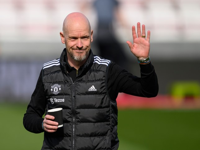 Erik ten Hag pictured working as Manchester United manager