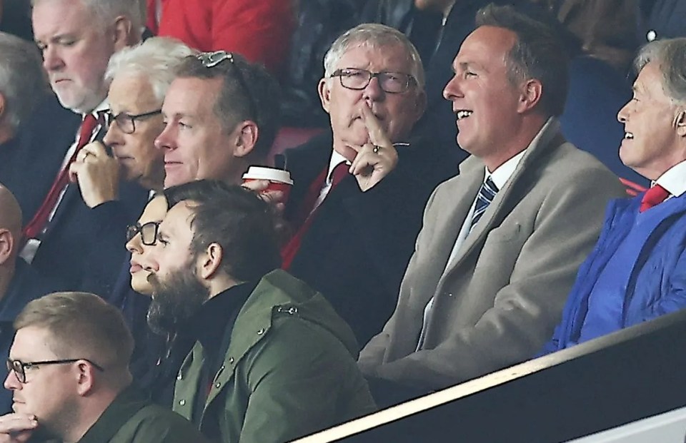 Sir Alex Ferguson was in the stands at Old Trafford alongside a familiar face