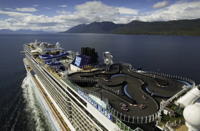 The Norwegian Cruise Line offers go-karting on board