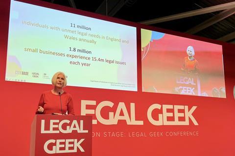 Christina Blacklaws speaks at Legal Geek