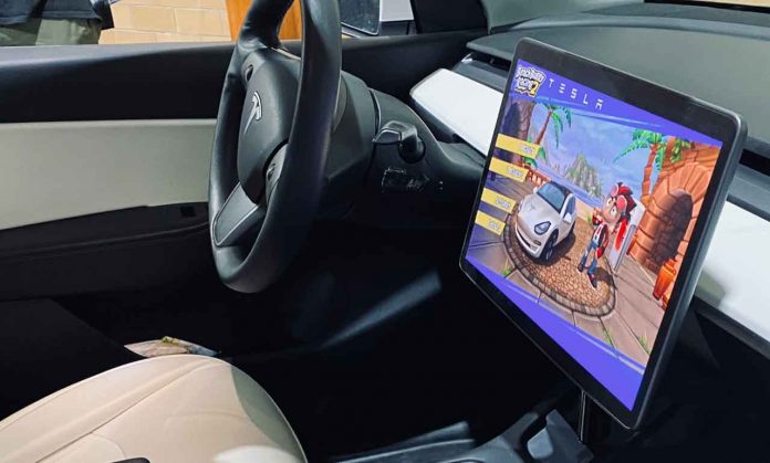 Interior of Tesla vehicle