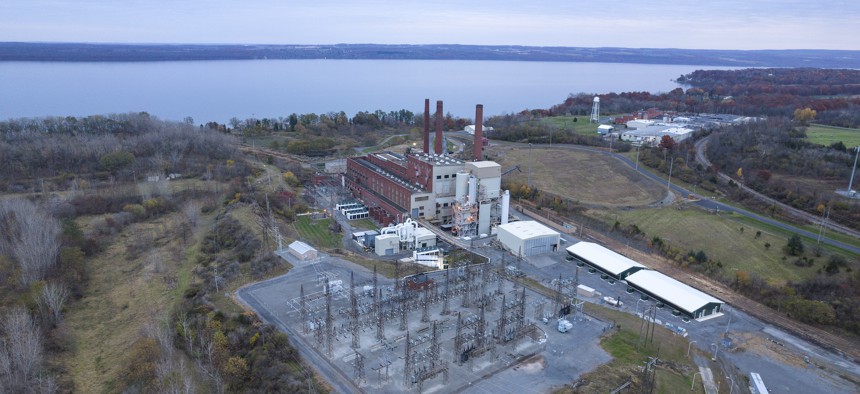 The Greenidge fossil fuel power plant in the Finger Lakes primarily generates electricity used to power computer servers that mine Bitcoin. (Credit: Matt Wittmeyer)