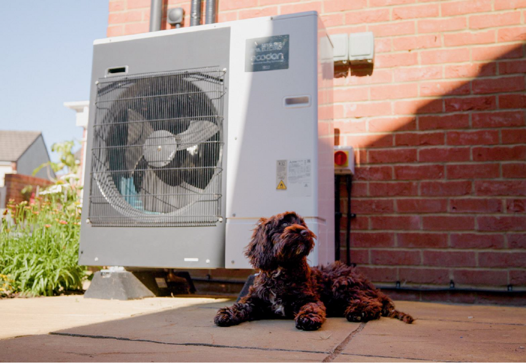 A Mitsubishi Electric heat pump in situ