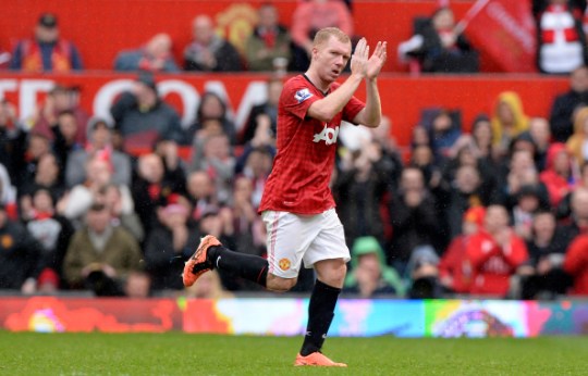 Paul Scholes in action during his final season at Old Trafford