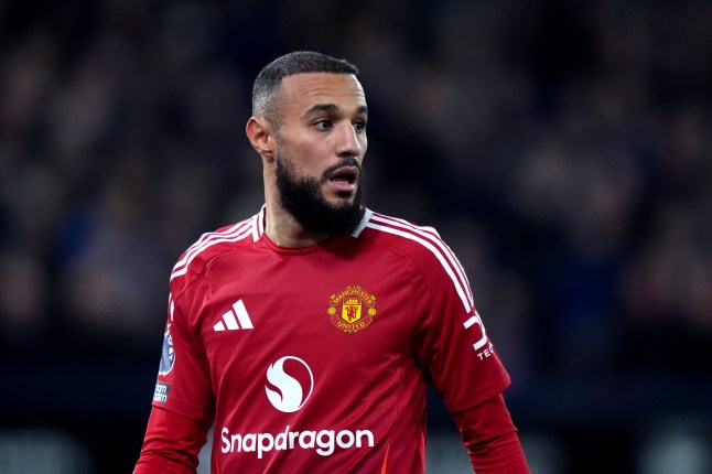 Manchester United's Noussair Mazraoui during the Premier League match at Portman Road, Ipswich. Picture date: Sunday November 24, 2024. PA Photo. See PA story SOCCER Ipswich. Photo credit should read: Bradley Collyer/PA Wire. RESTRICTIONS: EDITORIAL USE ONLY No use with unauthorised audio, video, data, fixture lists, club/league logos or "live" services. Online in-match use limited to 120 images, no video emulation. No use in betting, games or single club/league/player publications.