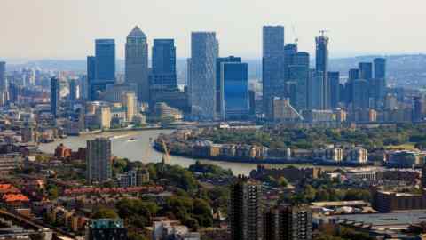 The Canary Wharf skyline in London